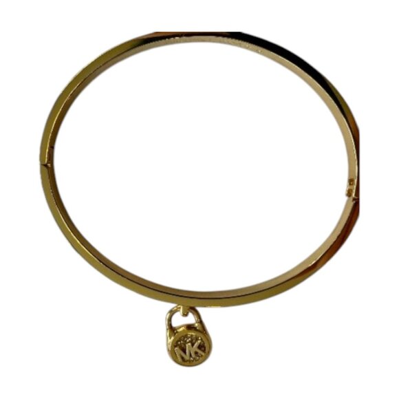 Michael Kors Pave Gold Dangle Lock HInged Bracelet in Box - Picture 6 of 6